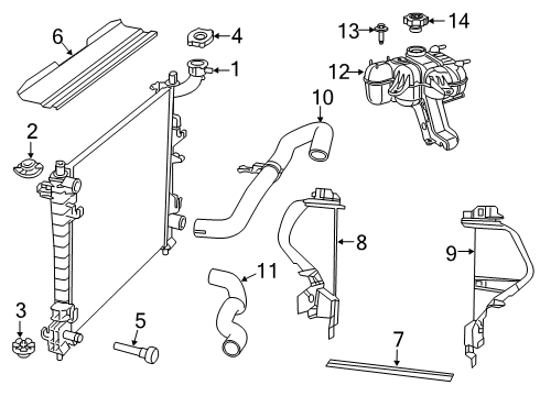 2019 Jeep Grand Cherokee Radiator & Components Radiator Cap Diagram for 68365281AA