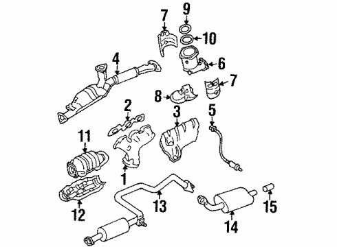 1999 Nissan Maxima Powertrain Control Exhaust Manifold Diagram for 14004-31U00