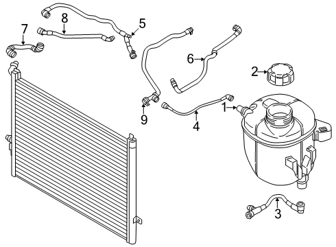 2022 BMW 530i xDrive Hoses & Pipes COOLANT FEED LINE Diagram for 17128678496