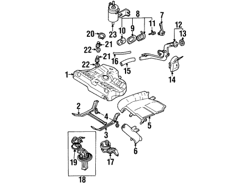 1998 Ford Escort Fuel System Components Fuel Pump Diagram for F8CZ-9H307-AK