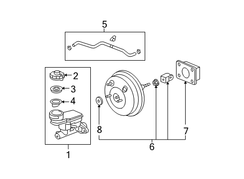 2008 Honda Fit Dash Panel Components Master Cylinder Assembly Diagram for 46100-SLN-A01