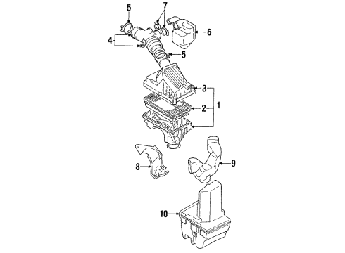 1992 Toyota Corolla Filters Duct Diagram for 17882-16100