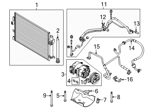 2014 Ford Focus Switches & Sensors AC Hose Bracket Diagram for CV6Z-19E708-A