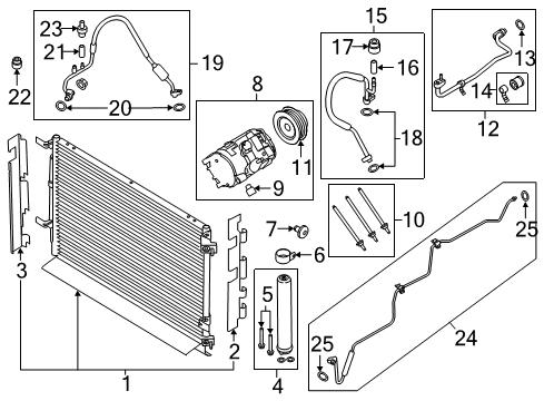 2018 Ford Mustang A/C Condenser, Compressor & Lines AC Line Diagram for JR3Z-19972-C