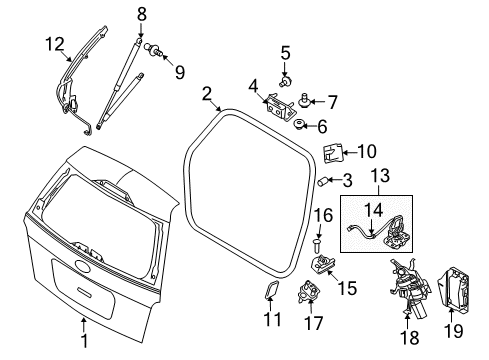 2008 Ford Taurus X Trunk Lid Hinge Diagram for 8F9Z-7442900-A