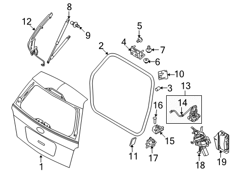 2008 Ford Taurus X Trunk Lid Support Cylinder Diagram for 6F9Z-74406A11-A