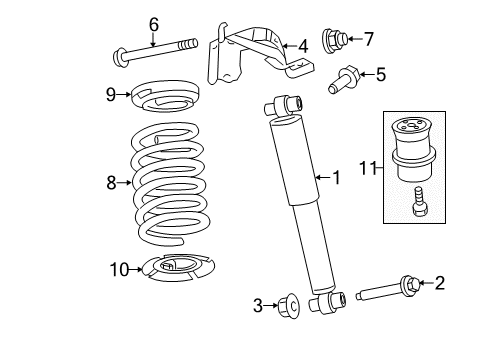 2010 Mercury Milan Shocks & Components - Rear Upper Bracket Diagram for 6E5Z-18133-AA