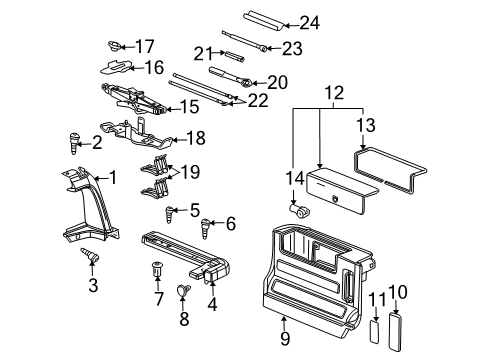 2005 Hummer H2 Interior Trim - Quarter Panels Wrench Diagram for 15659721
