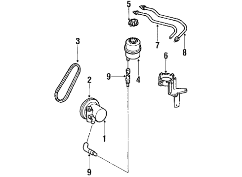 1989 Pontiac LeMans Power Steering Gear HOSE, Steering Gear Oil Pressure Diagram for 90343981