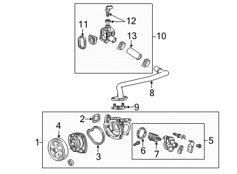 2015 Cadillac ATS Cooling System, Radiator, Water Pump, Cooling Fan Water Pump Assembly Diagram for 25201452