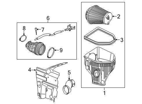 2020 Dodge Challenger Powertrain Control Duct-Clean Air Diagram for 53011131AC