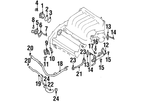 1997 Nissan Maxima Powertrain Control THERMOSTAT Gasket Diagram for 21049-ZL80B