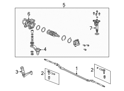 2006 Cadillac Escalade ESV P/S Pump & Hoses, Steering Gear & Linkage Gear Kit, Steering (Remanufacture) Diagram for 19330490