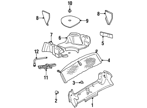 2000 Chevrolet Lumina Interior Trim - Rear Body Wrench-Luggage/Wheel *Black Diagram for 10216156