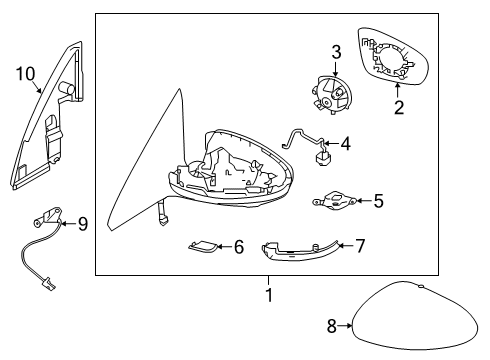 2020 Nissan Altima Parking Aid Lamp-SOW, RH Diagram for 26670-6CA0A