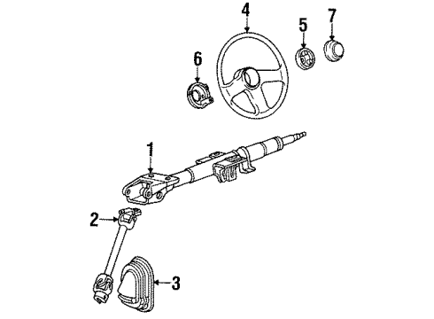 1990 Hyundai Excel Steering Column & Wheel, Steering Gear & Linkage Column & Shaft Assembly-Steering Diagram for 56300-24100