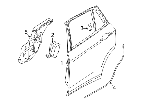 2019 BMW X1 Rear Door Crash Pad Door Top Left Diagram for 51487397313