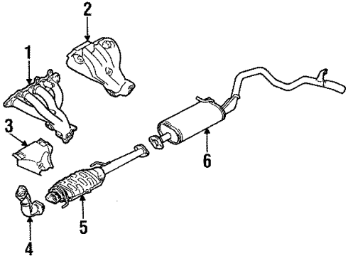 1998 Chevrolet Tracker Exhaust Manifold Windshield. Top Muffler (On Illus) Diagram for 91173410