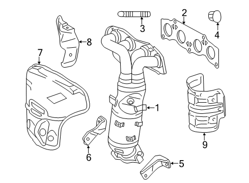 2013 Scion tC Exhaust Manifold Exhaust Manifold Nut Diagram for 90179-08101