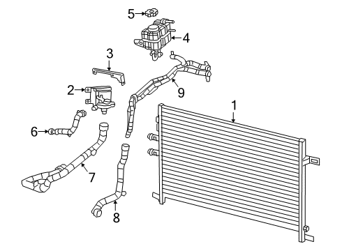 2018 Jeep Grand Cherokee Intercooler Cooler-Auxiliary Low Temperature Diagram for 68365280AB
