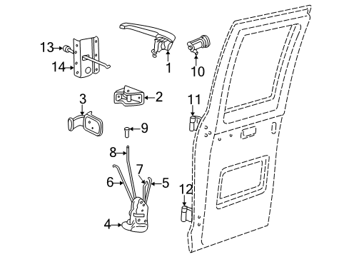 1997 Dodge B2500 Cargo Door Check-Cargo Door Check Diagram for 55346730AC