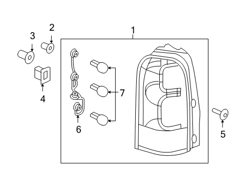 2006 Chevrolet Uplander Bulbs Socket & Wire Diagram for 89026740