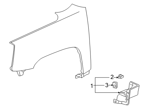 2017 GMC Terrain Exterior Trim - Fender Lower Molding Diagram for 22945681