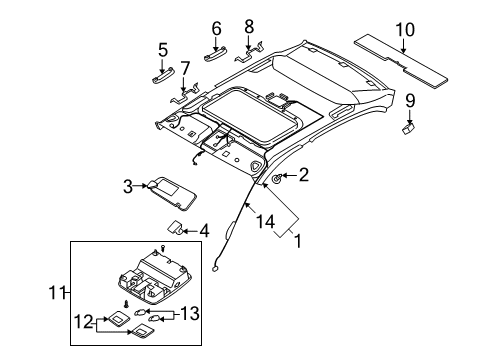 2007 Kia Amanti Interior Trim - Roof Lamp Assembly-OVERHEADEAD Diagram for 928203F02129