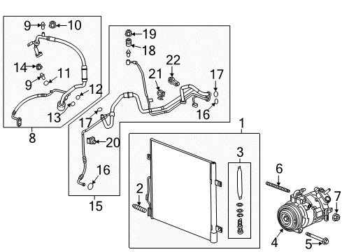 2018 Chevrolet Traverse A/C Condenser, Compressor & Lines Compressor Diagram for 84338629