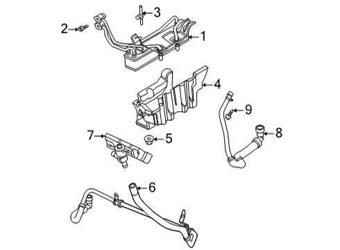 2021 Ford F-250 Super Duty Oil Cooler Oil Cooler Tube Diagram for LC3Z-7G071-A