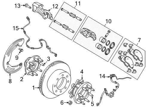 2014 Ram 3500 Brake Components Front Disc Brake Hub And Bearing Diagram for 68185437AD