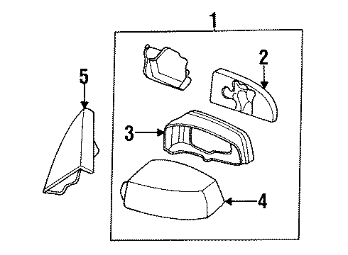 1992 Infiniti G20 Mirrors Cover-Mirror Body, Lh Diagram for J6372-62J01