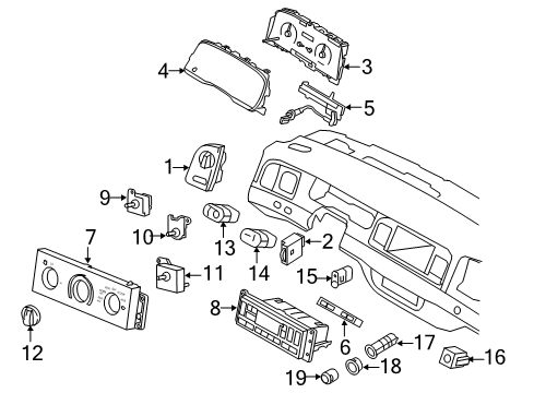 2008 Mercury Grand Marquis Adjustable Brake Pedal Instrument Cluster Diagram for 8W3Z-10849-A