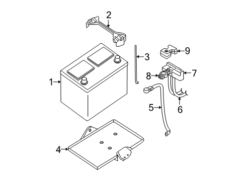 2008 Nissan Pathfinder Battery Cable Assy-Battery Earth Diagram for 24080-ZS00A