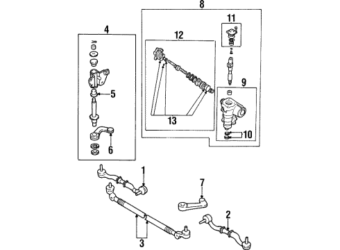 1997 Kia Sportage Steering Column & Wheel, Steering Gear & Linkage Gear Housing Assembly Diagram for 0K0123212X