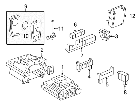 2018 Chevrolet Bolt EV Keyless Entry Components Receiver Diagram for 13595510