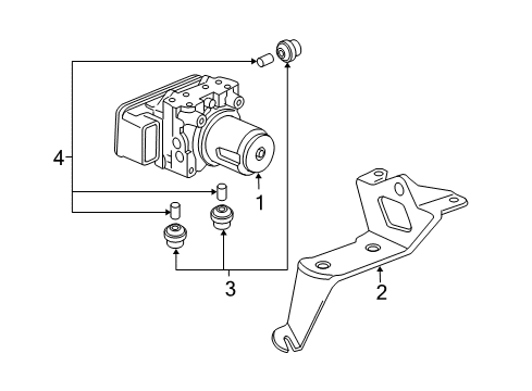 2008 Acura TL ABS Components Bolt, Mounting Diagram for 57102-SDA-003