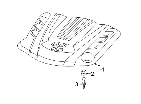 2015 Hyundai Genesis Coupe Engine Appearance Cover Bolt Diagram for 292462F000