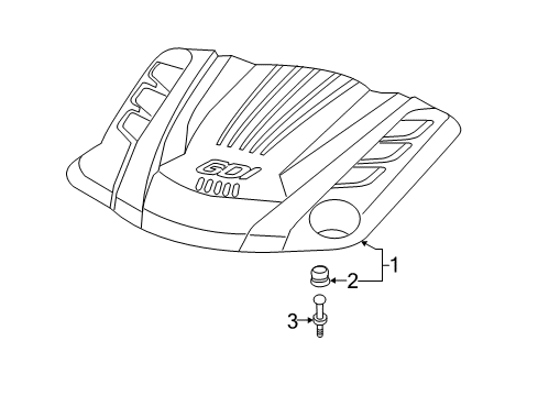 2015 Hyundai Genesis Coupe Engine Appearance Cover Bolt Diagram for 29246-2F000
