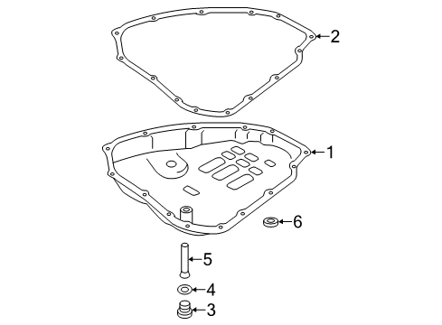 2018 Nissan Sentra Transaxle Parts Pan Oil Diagram for 31390-04X1A