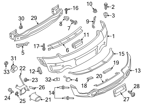 2015 Mini Cooper Countryman Parking Aid Adjustable Blind Rivet Diagram for 51118222901