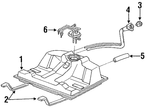 1992 Chevrolet Lumina Senders Pipe Asm-Fuel Tank Filler Diagram for 52366059