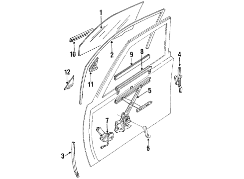 1991 Toyota 4Runner Door & Components Run Channel Diagram for 67401-89109