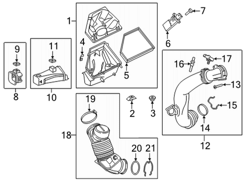 2021 Toyota GR Supra Powertrain Control Intake Tube Clip Diagram for 90118-WA174