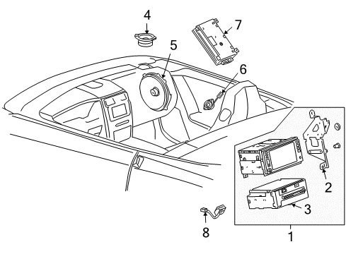 2009 Cadillac XLR Sound System Amplifier Diagram for 15254600