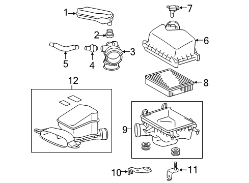 2016 Toyota Camry Powertrain Control Air Hose Diagram for 17881-0V090