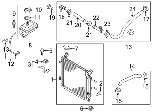 2020 Kia Optima Radiator & Components Hose Assembly-Radaator, Lower Diagram for 25415D5300