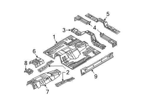 2006 Kia Sorento Floor Crossmember Assembly-Center Diagram for 651513E000