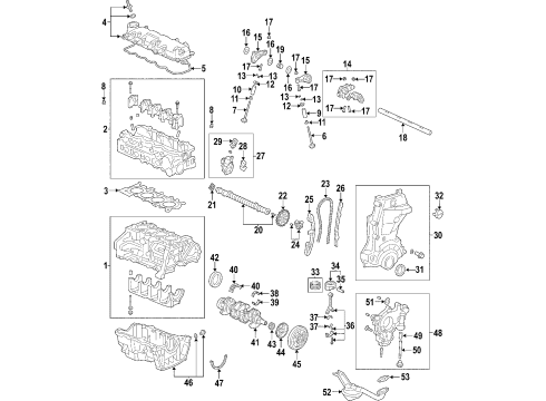 2004 Honda Civic Engine Parts, Mounts, Cylinder Head & Valves, Camshaft & Timing, Variable Valve Timing, Oil Pan, Oil Pump, Balance Shafts, Crankshaft & Bearings, Pistons, Rings & Bearings Nut, Tappet Adjusting (Tokai Trw) Diagram for 90206-PM3-004