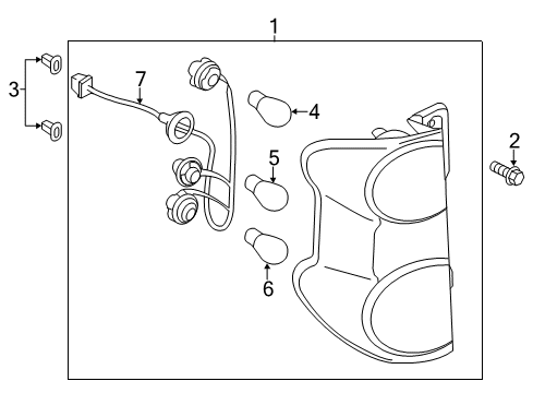 2018 Chevrolet City Express Bulbs Tail Lamp Assembly Grommet Diagram for 19316438